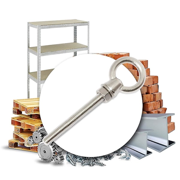 Öglebult Ring Skruv Ringmutter Rostfritt Stål V4a - M10 X 100-(2 Stycken)
