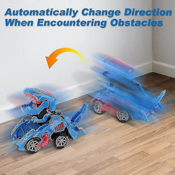 Transformerande dinosauriefordon leksak Transformerande dinosauriebil, Automatisk transformerande dinosauriebil Blue
