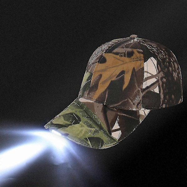 Unisex Baseball Cap Led Hat Med Led Lys Camping Fiske Turgåing Hat Diy Lommelykt Camouflage