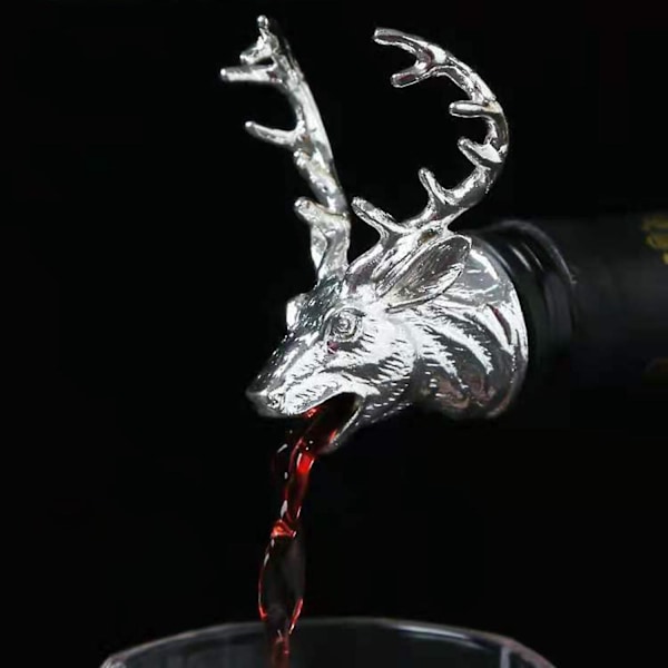 Vinho Pourer Retro Deer Shape Zinklegering Vin Decanter Pour Spout Tilbehør til Hjemmet Pink gold