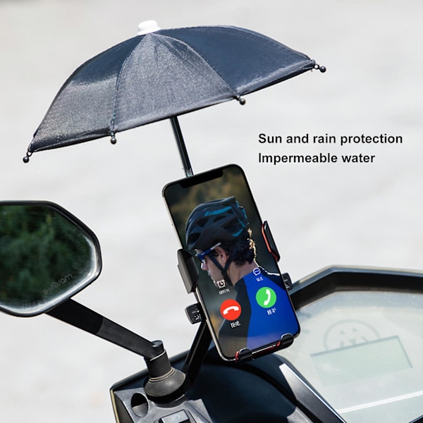 1 sarja pyörän puhelinteline sateenvarjo vedenpitävä naarmuuntumaton kulman säädettävä ajopuhelinteline sateenvarjo polkupyörälle Red Rearview Mirror Mount*