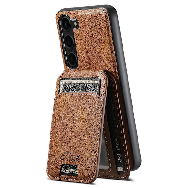 For Samsung Galaxy S23 Etui Kortlomme Magnetisk Avtakbar Telefondeksel Khaki