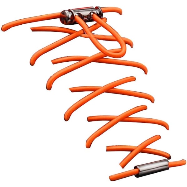 Oppdatert versjon Ingen knyte Elastiske lisser, justerbar blondelukking - One Size Passer alle Voksen- og barnesko Orange