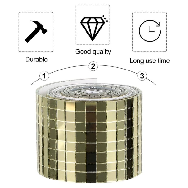 1464pcs Self-adhesive Mini Square Glass Decorative Craft Diy Accessory Mirrors Mosaic Tiles 5mm By 5 Mm Gold