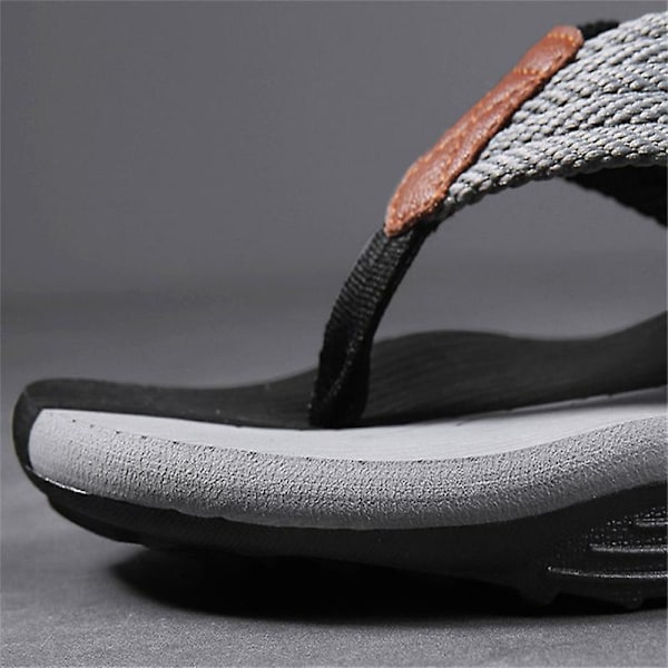 Herrar Strandtofflor, Snabbtorkande Flip-Flops, Vattentätt Grepp, Mjuk Komfort & Fotvalvsstöd black and grey 44