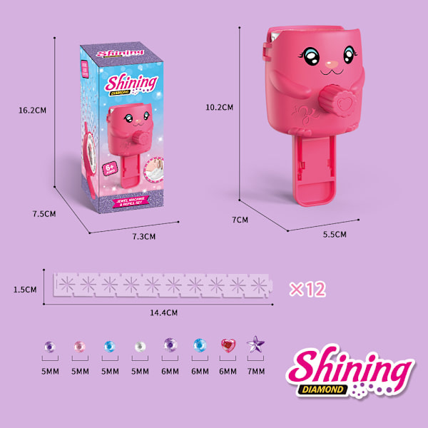 Bling Bling Ultimate Glam Set - Kiinnitä timantit hiuksiin, monivärinen New drilling machine