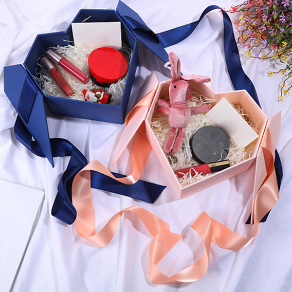 Presentförpackning Attraktiv DIY Ljus Färg Romantisk Hjärtformad Snack Förvaringslåda för Bröllop Black