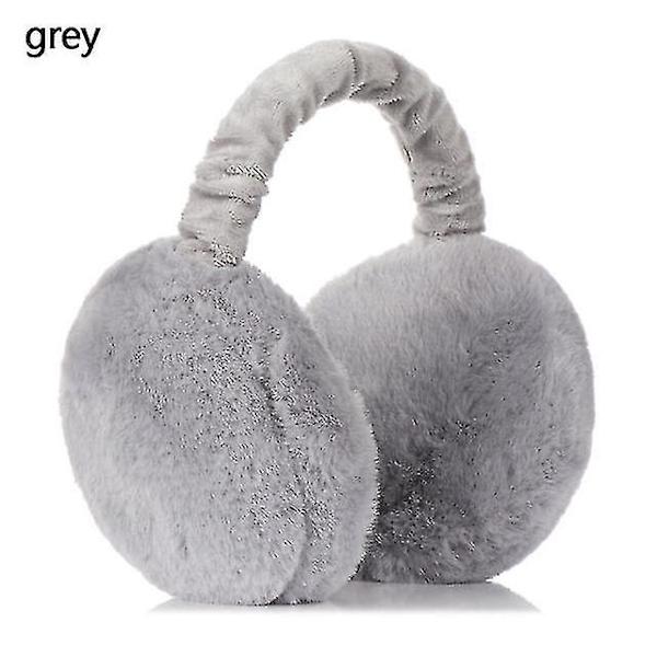 Mjuka Plysch Öronvärmare Unisex Vinter Varma Öronmuffar Utomhus Kallsäkerhet Öronmuffar A Grey