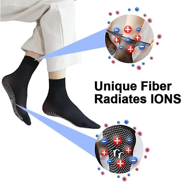 Turmalinstrumpor, Joniska Kroppsskulpterande Stretchstrumpor Andningsbara Mid-calf Strumpor Fotmassagestrumpor För Bättre Blodcirkulation black 5 Pairs