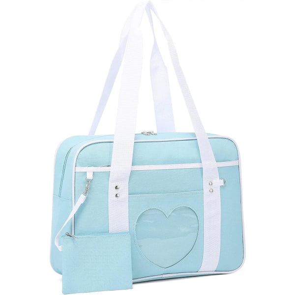 Ita Bag Heart Japanese School Bag Large Anime Shoulder Bag Kawaii Handbag For Women A916-171 Blue