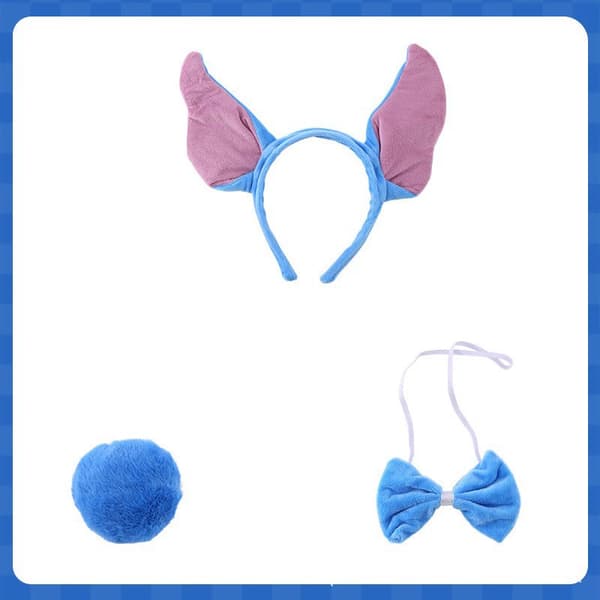 Halloween Blå Alv Hårbøyle Øresett Hodeplagg Rollespill Blue three piece set