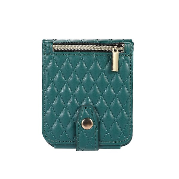 Crossbody-etui i læder med diamantgitter til Samsung Galaxy Z Flip5 Dark Green