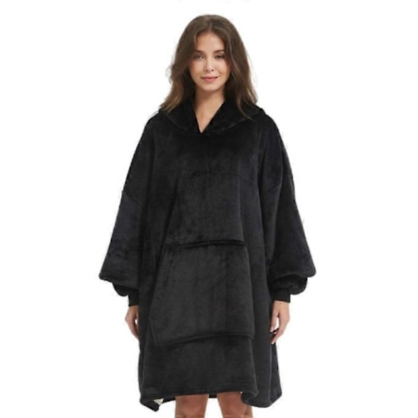 Oversized Wearable Blanket Sherpa Fleece Blanket Hoodie Behagelig Blød Varmt Tyk Stor Hættetrøje Hættetrøje Tæppe til Voksne Kvinder Piger Teenag