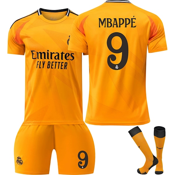 Real Madrid vierasasu kausi 2024-2025, lasten ja aikuisten uudet jalkapallopaidat Mbappe No. 9 M