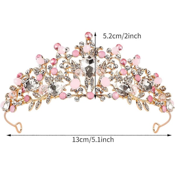 Tyttöjen Prinsessa Kruunu Kristallitiara DIY Käsintehdyt Hiustarvikkeet 1 kpl (H-4)