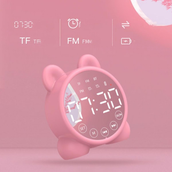 Wake Up Light Alarm Clock With Bluetooth Speaker , Kids Night Light Alarm Clock, 3 Level Brightness & Colorful Light, Digital Alarm Clock For Ki