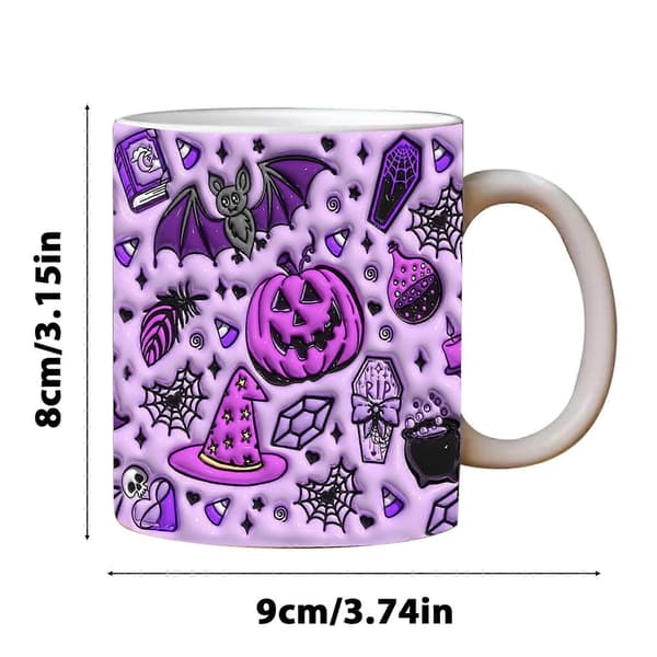 Ny läskig Halloween-kaffemugg Vattenmugg Halloween Pumpa D