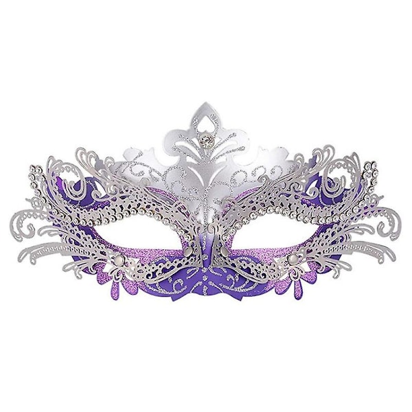 Maske for maskerade, Mardi Gras-dekorasjoner, venetianske masker for kvinner Purple