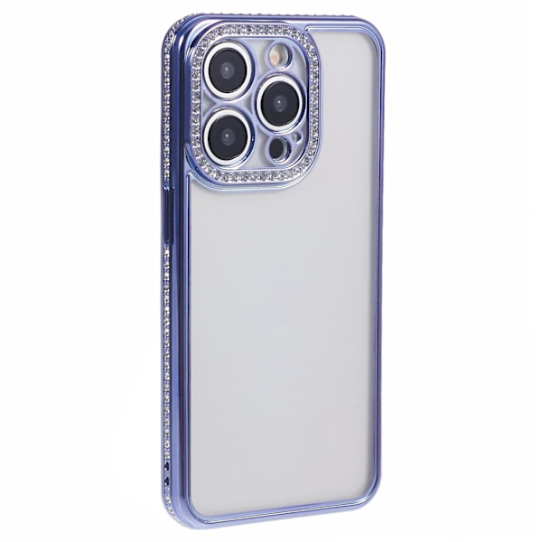 Rhinestone-dekoreret TPU-anti-ridse-cover til iPhone 14 Pro Max Dark Purple