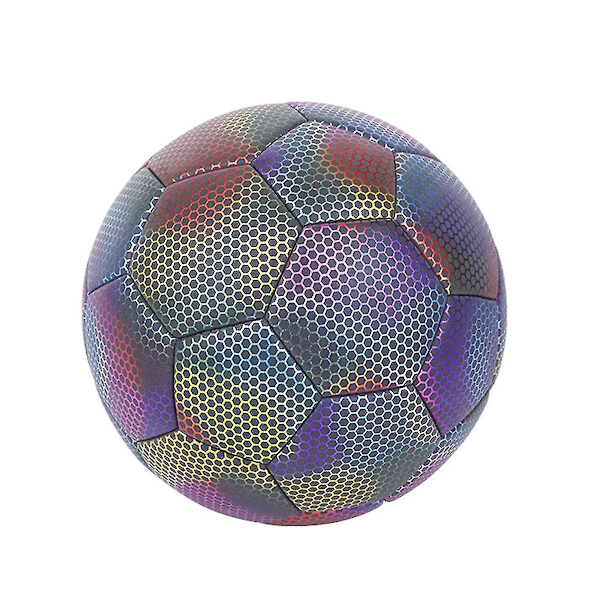 Holographic Soccer Ball - Glow In The Dark, Reflective, Size 5 - Perfect For Kids