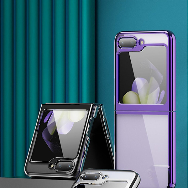 Til Samsung Galaxy Z Flip 6 Transparent Etui, Krystalklar Slank Platering Stødsikkert Beskyttende Cover Til Samsung Galaxy Z Flip 6 Purple