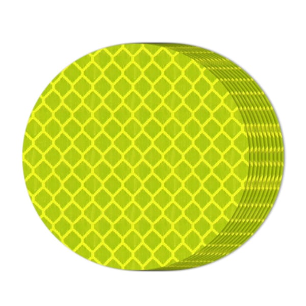 10 stk. runde reflekterende klistermærker, anti-fade, anti-scratch, plastik, reflekterende klistermærke til cykel Green