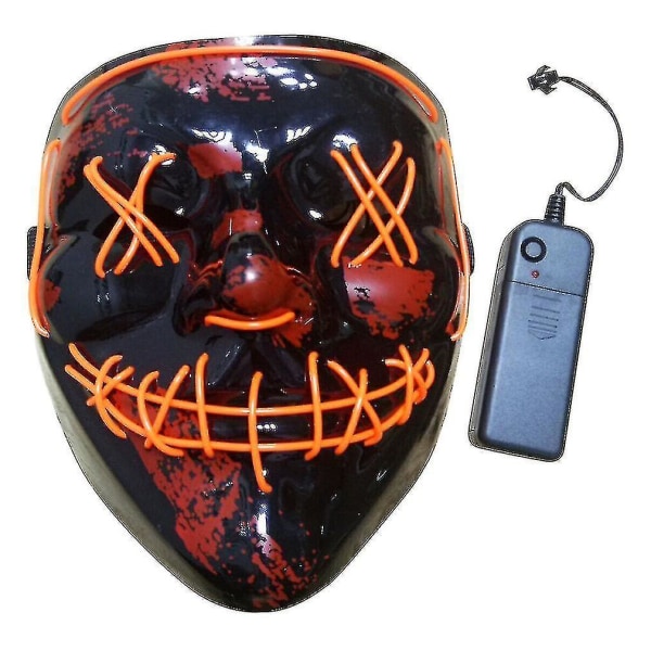 Halloween Luminous Led Mask El Cold Light Mask Grimase Voksen Fluorescerende Ball Mask