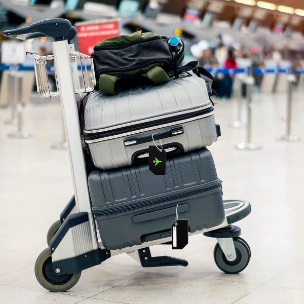 Pakke med 4 bagagemærker med adressemærker, bagagemærker Kuffert med rustfrit stålkabel, bagagemærker til bagage