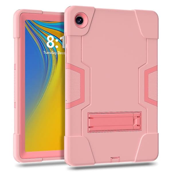 Kontrastfarget silikon PC-tablettveske med holder for Samsung Galaxy Tab A9+
