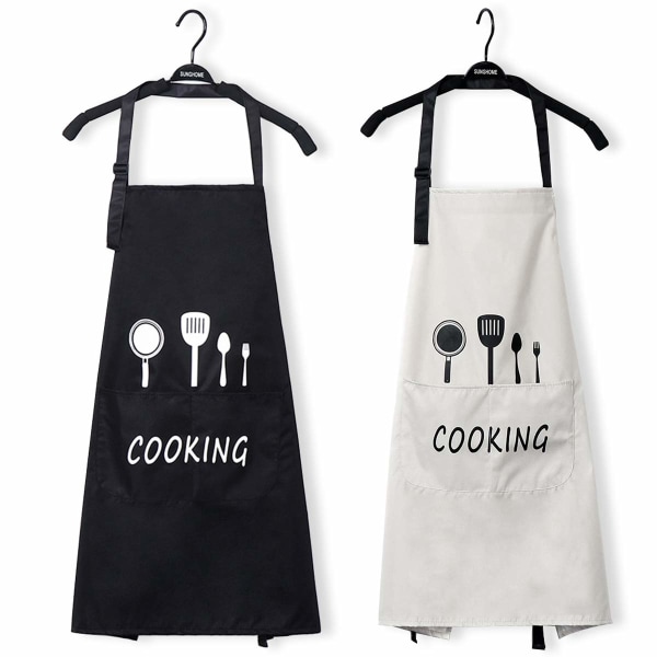 Adjustable Waterproof Kitchen Apron Packs with Pockets for Adults--