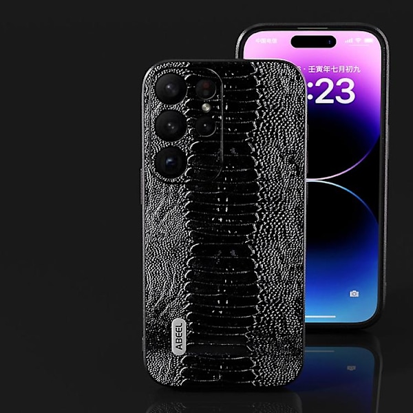 Mobiltelefonskal i äkta läder från Abeel Weilai-serien för Samsung Galaxy S23 Ultra 5G Black