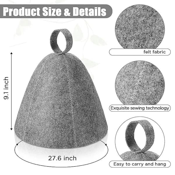 6 badstufilthatte, dusjhetter, hodebeskyttelse, absorberende badstuhatter