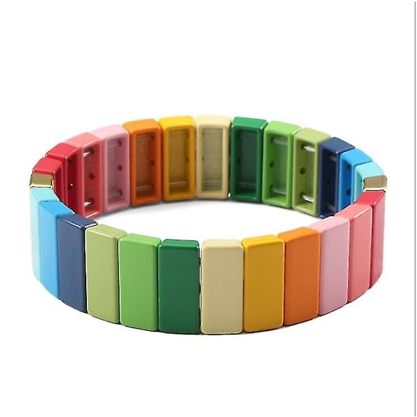 Gold Enamel Enamel Rainbow Bracelet Women