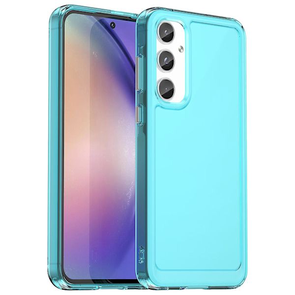 For Samsung Galaxy A55 5G Etui Candy Serie TPU Stødsikkert Telefon Bagside Cover Transparent Blue