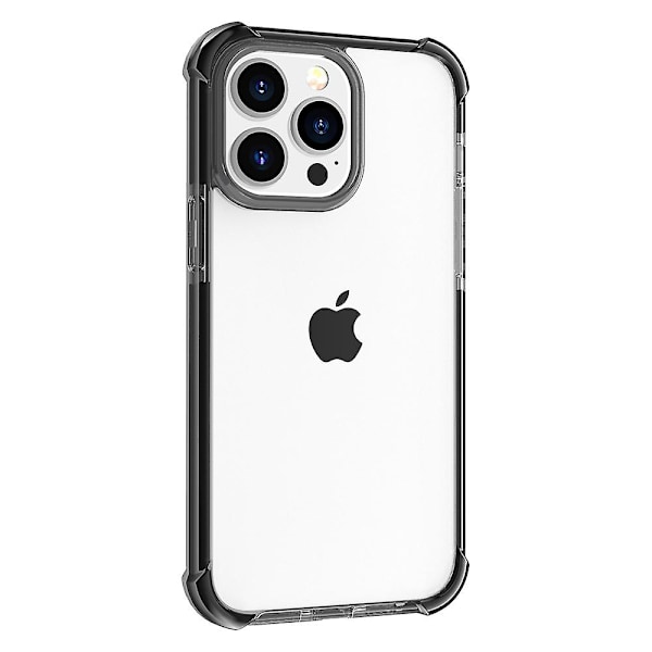 Til Iphone 15 Pro Max Fire Hjørne Stødsikkert Telefon Etui Tpu + Akryl Transparent Cover Black Black