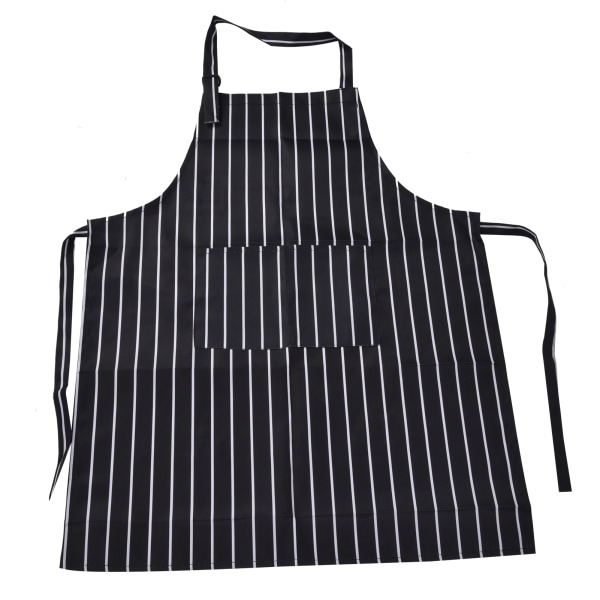 Vattentätt förkläde Justerbart köksförkläde med dubbla fickor Kitchen Restaurant Baker Black and White