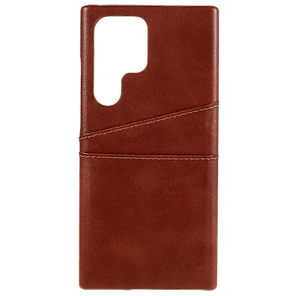 Til Samsung Galaxy S24 Ultra Etui 2 Kortpladser PU+PC Telefon Cover Coffee