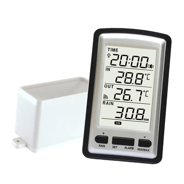 Regnsensor Trådløs Regnsensor Digital Display Termometer Måleverktøy Værsentral Nedbørshistorie Regnsensor Måler