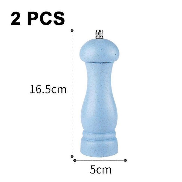 Korkea laatuinen tammipuinen suola- ja pippurimylly, säädettävä karkeus ja täytettävä Light Ocean Blue- Nordic Green