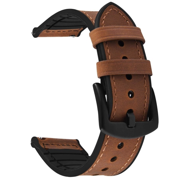Quick Release Strap 22mm Leather And Silicone Hybrid Strap Garmin Forerunner/amazfit