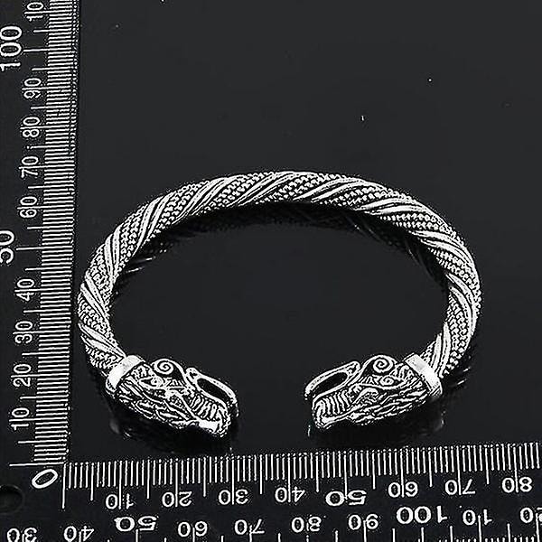 Herrar Varghuvud Armband Viking Smycken Modeaccessoarer Guld/Silverpläterat Vikingarmband Herrar Armband Manschettarmband