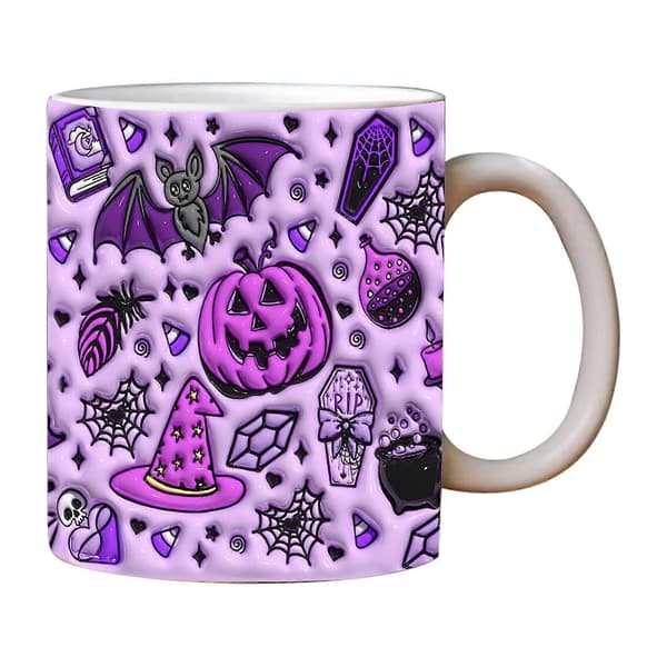 Ny läskig Halloween-kaffemugg Vattenmugg Halloween Pumpa D