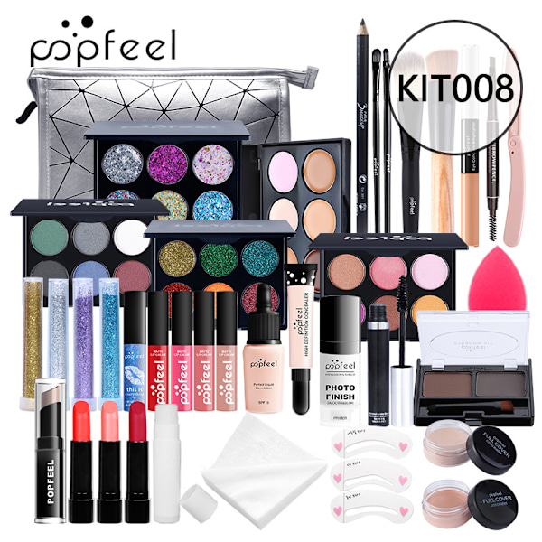 POPFEEL Makeup-set för Nybörjare, Makeup för Flickor KIT008 37pcs