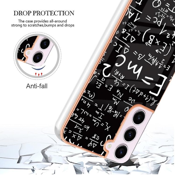 Mobiltelefondeksel for Samsung Galaxy S23 5g med elektroplettering marmor dobbeltsidig IMD Equation