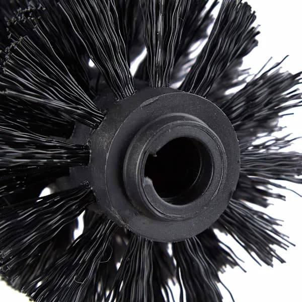 5-pak toiletbørstehoveder, 10 mm gevind, udskiftningsbørstehoved diameter 8 cm, sort.