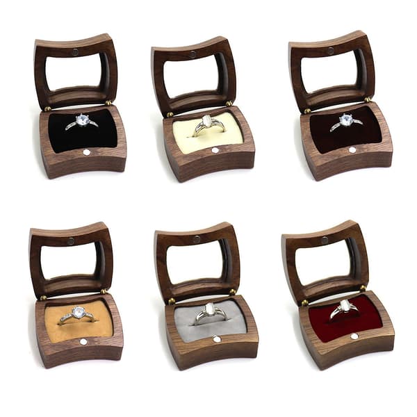 Träringhållare Bröllop Förlovningsring Hållare Smyckeskrin Present Dark gray