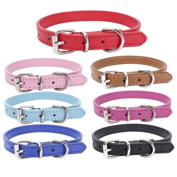Leather Cat Collar 2 Pieces, Pet Collar Is Suitable For Cats And Dogs