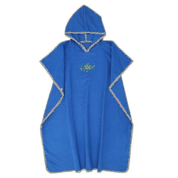 Rantapyyhe Poncho Kylpytakki Huppu Nopea Kuiva Kylpytakki Uimapyyhe blue