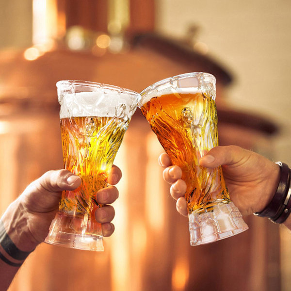 420 ml ölglas, stor kapacitet, stöttåligt, splittersäkert, transparent, högtemperaturbeständigt, fotbollsspel