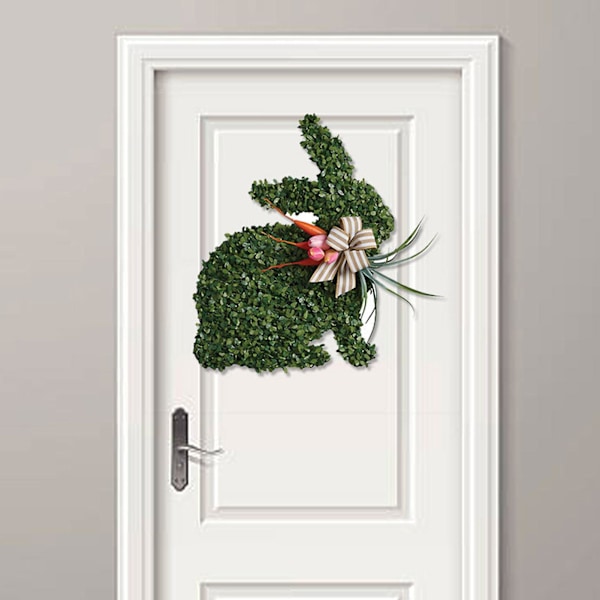 Påskehare Krans Guler Blomst Sød Bue Simulering Plante Rattan Scene Layout Ornament Plast Right